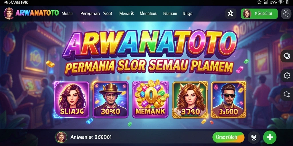 Screenshot utama menunjukkan gameplay seru ARWANATOTO.