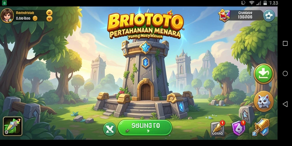 Gameplay seru dari BRIOTOTO dengan menara pertahanan yang strategis.