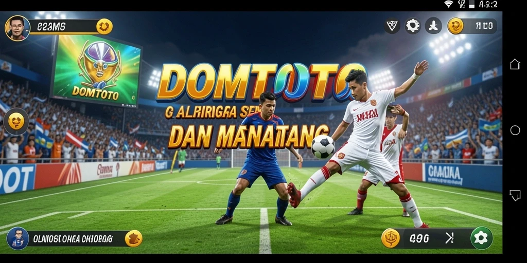 Screenshot gameplay DOMTOTO dengan aksi seru dalam pertandingan olahraga.