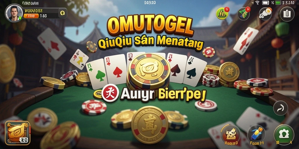 Tampilan gameplay seru dalam aplikasi OMUTOGEL, menunjukkan aksi QiuQiu yang mendebarkan.
