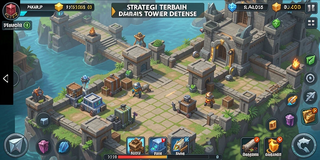 Tampilan gameplay menegangkan di PAKARJP Tower Defense.
