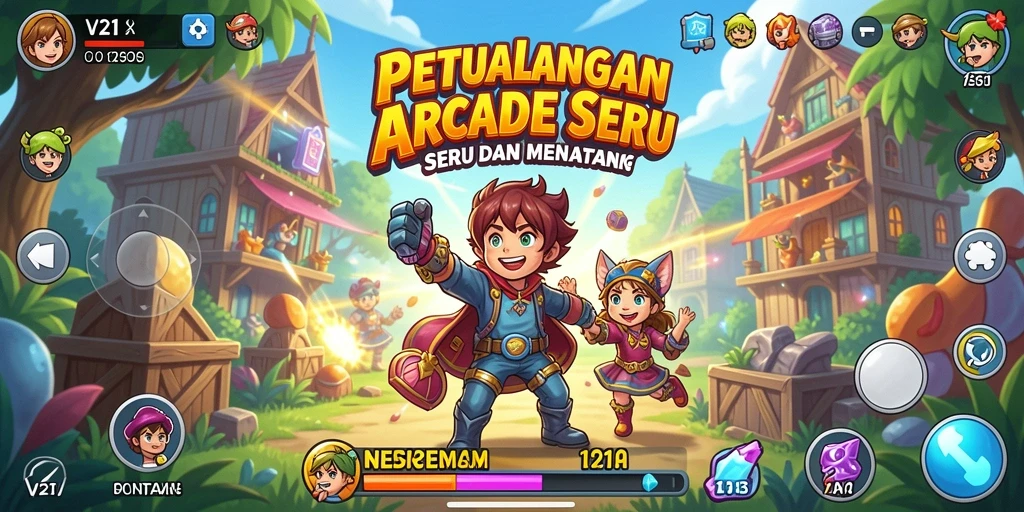 Gameplay seru dan menantang dari V21 di layar.